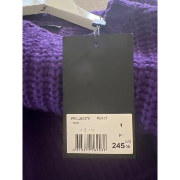 The Kooples Wool Purple Ribbed Knit Cozy Warm Crew Neck Sweater - Picture 7 of 8